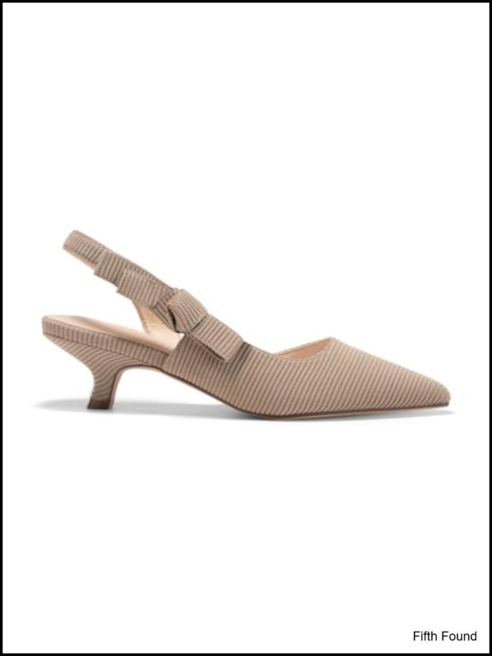 Coutgo Womens Slingback Kitten Heels Pointed Toe D'Orsay Bow Dress Shoes